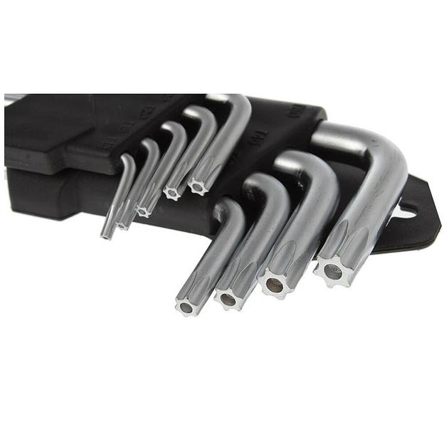 Набор Длинных Г-Образных Ключей TORX С Отверстием T10-T50 9 Шт FT-007 фото 2