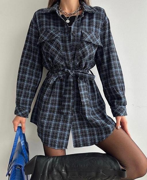 Рубашка-платье с поясом опт фото 2