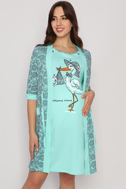 Комплект Style Magro для беременных и кормящих мам «Аист», мятный, опт фото 1