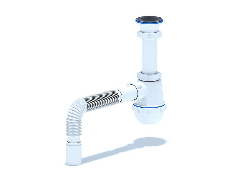 Сифон для мойки АНИ Грот 1 1/2'X40 с гибкой трубой 40х40 фото 1