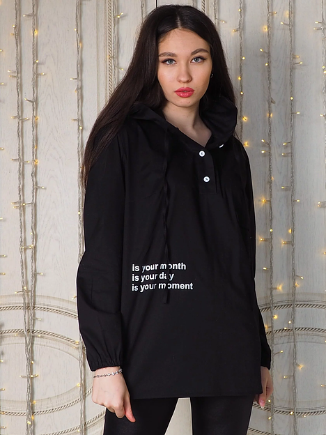 Рубашка женская Verenika «Твой день» черная 42-44 ОПТ фото 1