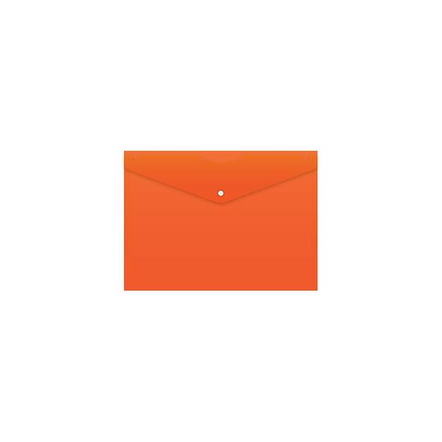 Конверт на кнопке Бюрократ -PK803ANOR, A4 непрозрачный пластик, 0.18мм, оранжевый фото 1