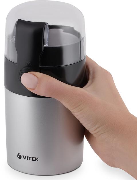 Кофемолка Vitek VT-1540 SR 120Вт сист.помол.:ротац.нож вместим.:40гр серебристый фото 5