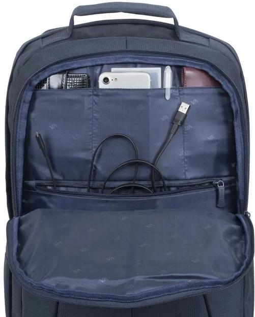 Рюкзак для ноутбука 17.3" Riva 8460 темно-синий полиэстер женский дизайн фото 4