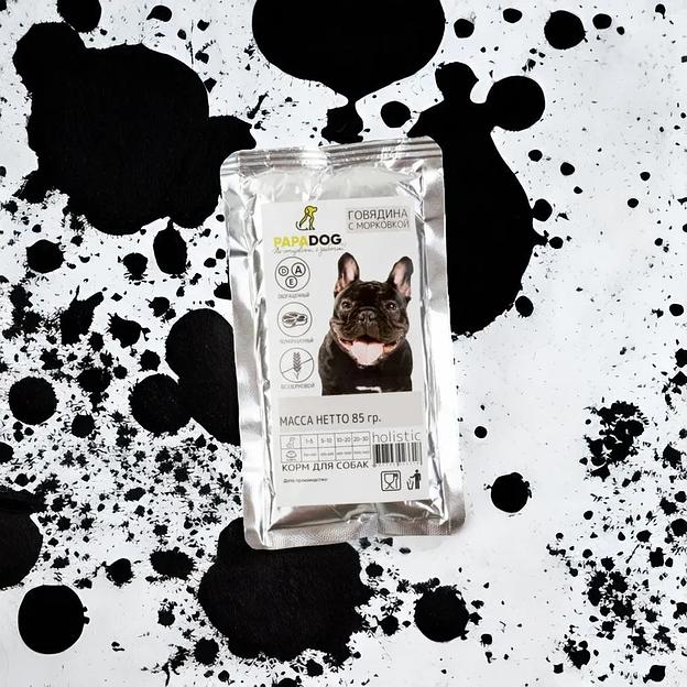 Корм для собак влажный PapaDog Holistic «Говядина с морковкой» 85 г ОПТ фото 5