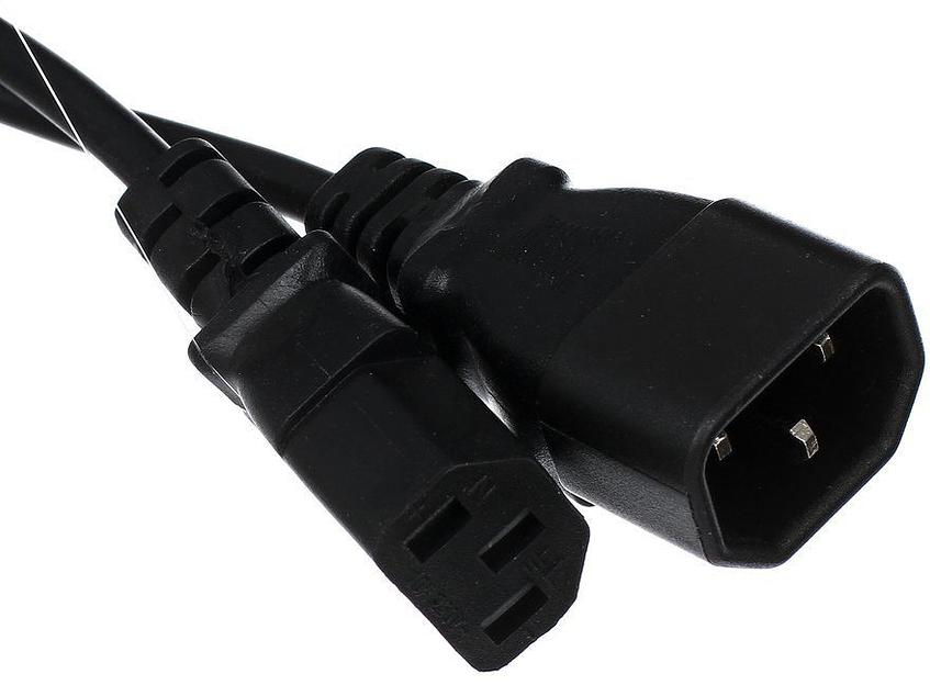 Кабель монитор - компьютер (UPS -> устройство) 220V {IEC-320-C13/C14} 5,0м VCOM Telecom TP020-5.0-BK фото 1