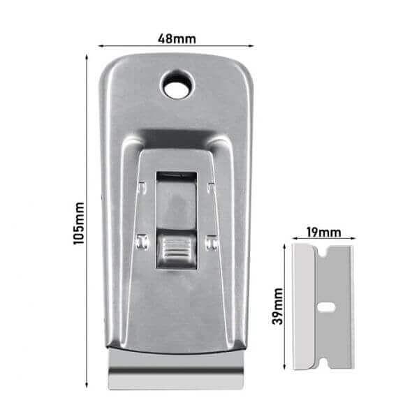 Скребок металлический карманный, с лезвием 4 см, Китай (1011209) фото 2