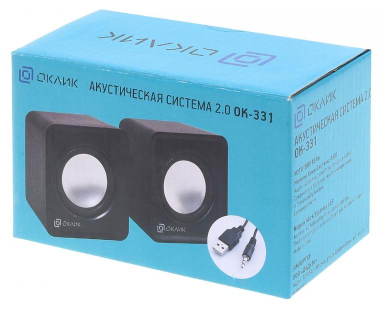 Колонки Оклик OK-331 2.0 черный 6Вт фото 9