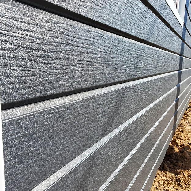 Металлический сайдинг «Евробрус с тиснением» цвет RAL 7024 текстурированный фото 1