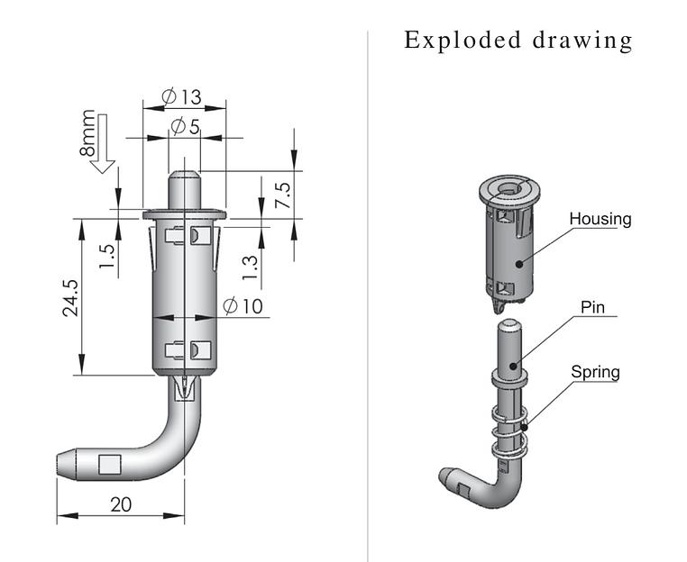 Петля с пружиной CL225-5 фото 2