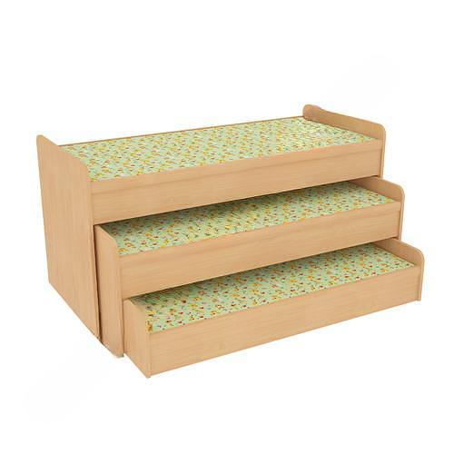 ГК 4038. Кровать 3х ярусная с МДФ декоративной вставкой 1552х695х810 ОПТ фото 1