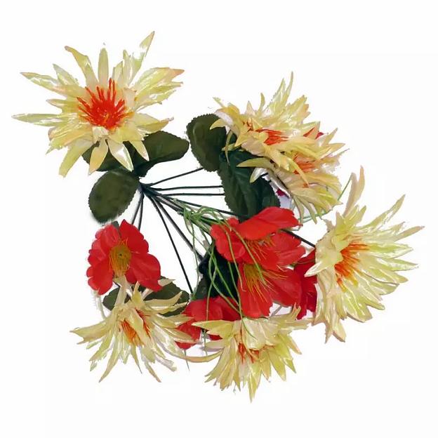 Букет георгинов 12 голов (2 вида 6+6) 38см 019-210+327 фото 4