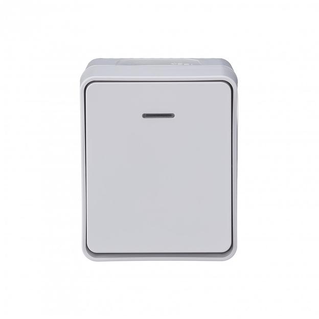 Systeme electric ATN540113 AtlasDesign Profi54 выключатель одноклавишный с подсветкой IP54 10 АХ, БЕЛЫЙ, Россия фото 1