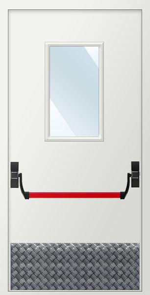 Дверь EIS60 «Антипаника» остекленная прямоугольник c накладкой из алюминия фото 1