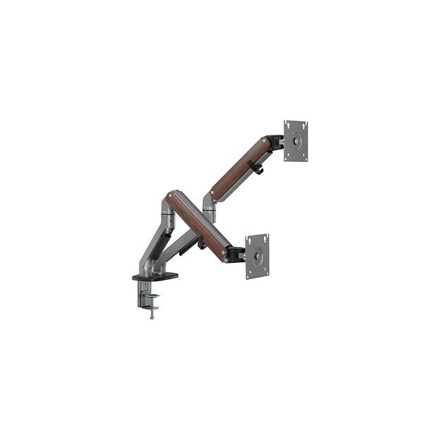 Кронштейн для мониторов ULTRAMOUNTS UM735WD, до 27", до 7кг, крепление к столешнице, поворот и наклон, серый / коричневый фото 1