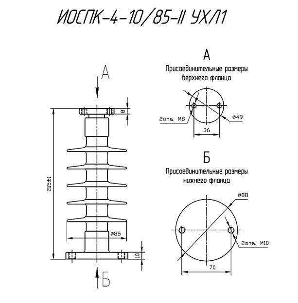 Опорный полимерный изолятор ИОСПК-4-10/85-II-УХЛ1 ОПТ фото 1