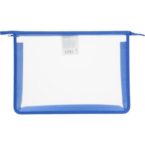 Папка для тетрадей на молнии А4, 340х240х40мм, синий, Комус Класс ПТ-850 фото 1