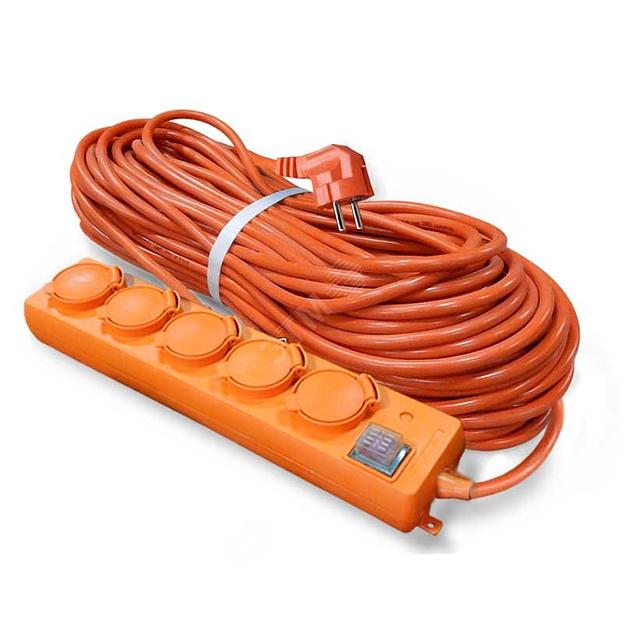 Удлинитель силовой 5х10м с выкл ПВС 3х1.5 16А IP44 У10-026 фото 1
