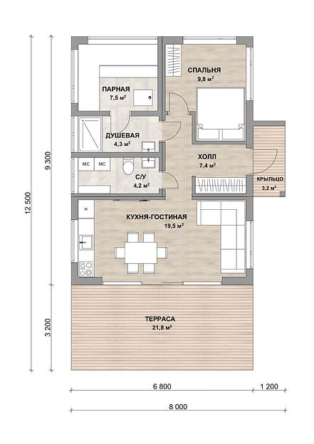 Модульный дом-баня 80 домокомплект фото 10