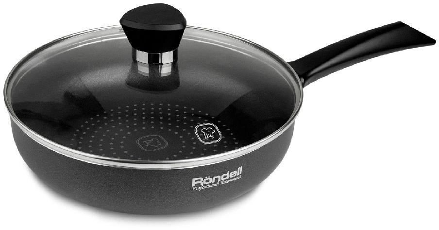 Сковорода Rondell Arabesco RDA-578 круглая 26см покрытие: Xylan Plus ручка несъемная (с крышкой) серый фото 1