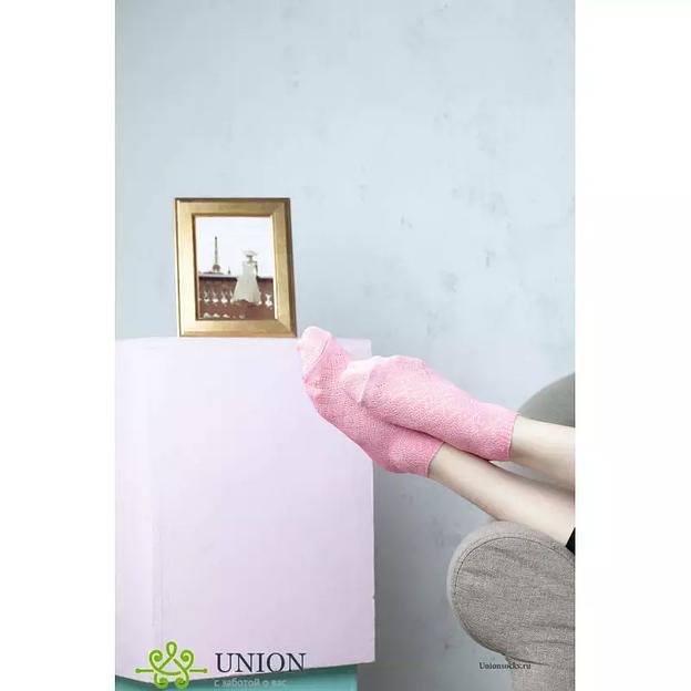 Носки Женские 10 пар нежное кружево «Розовый» ОПТ фото 2