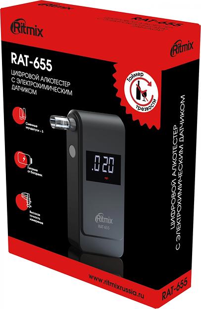 Алкотестер Ritmix RAT-655 электрохимический черный фото 6