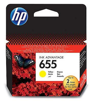Картридж струйный HP 655 CZ112AE желтый (600стр.) для HP DJ IA 3525/4615/4625/5525/6525 фото 1
