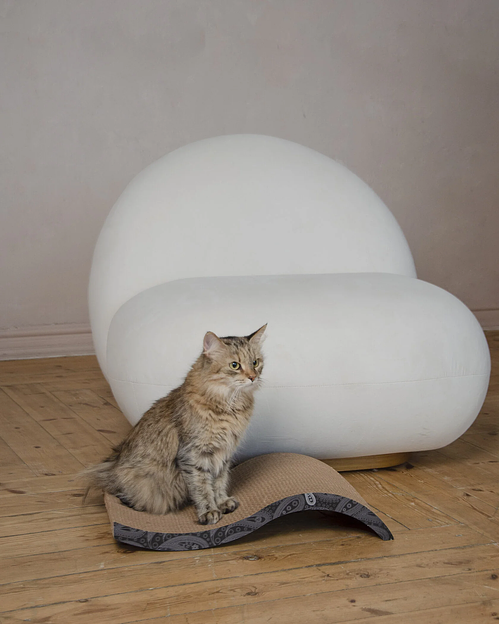 Когтеточка Волна черная с урозом 50х9х25 см опт фото 2