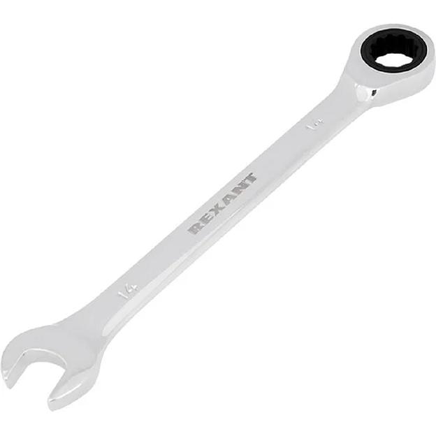 Rexant (12-5809-1) Ключ комбинированный трещоточный 14мм, CrV, зеркальный хром фото 1