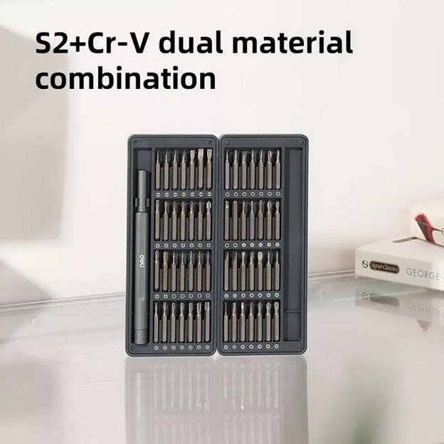 Набор прецизионных отверток Deli DL241057 (отвертка + 56 бит), сталь S2 + Cr-V фото 2