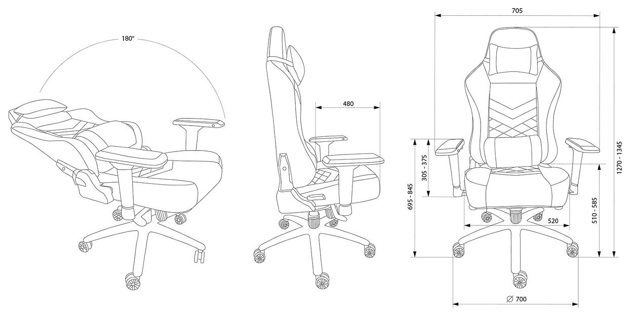 Кресло игровое Cactus CS-CHR-0112BL черный эко.кожа металл фото 8