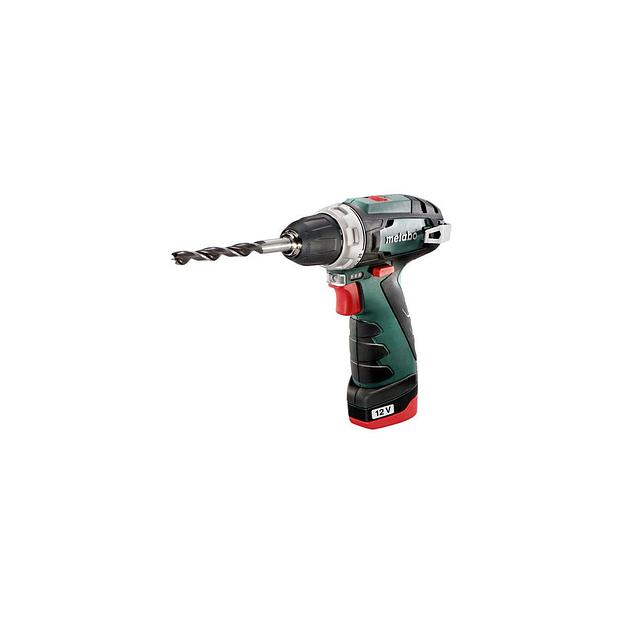 Дрель-шуруповерт METABO PowerMaxx BS Basic, 2Ач, с двумя аккумуляторами [600080500] фото 1
