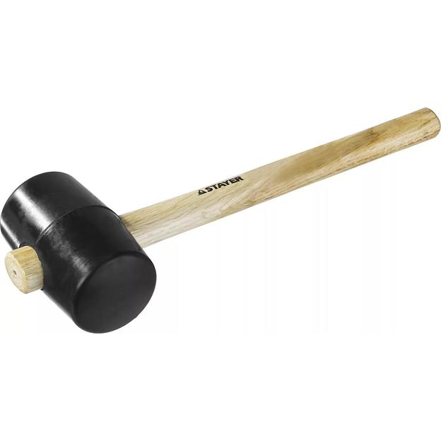 Киянка STAYER резиновая черная с деревянной ручкой, 680г [20505-75] фото 1