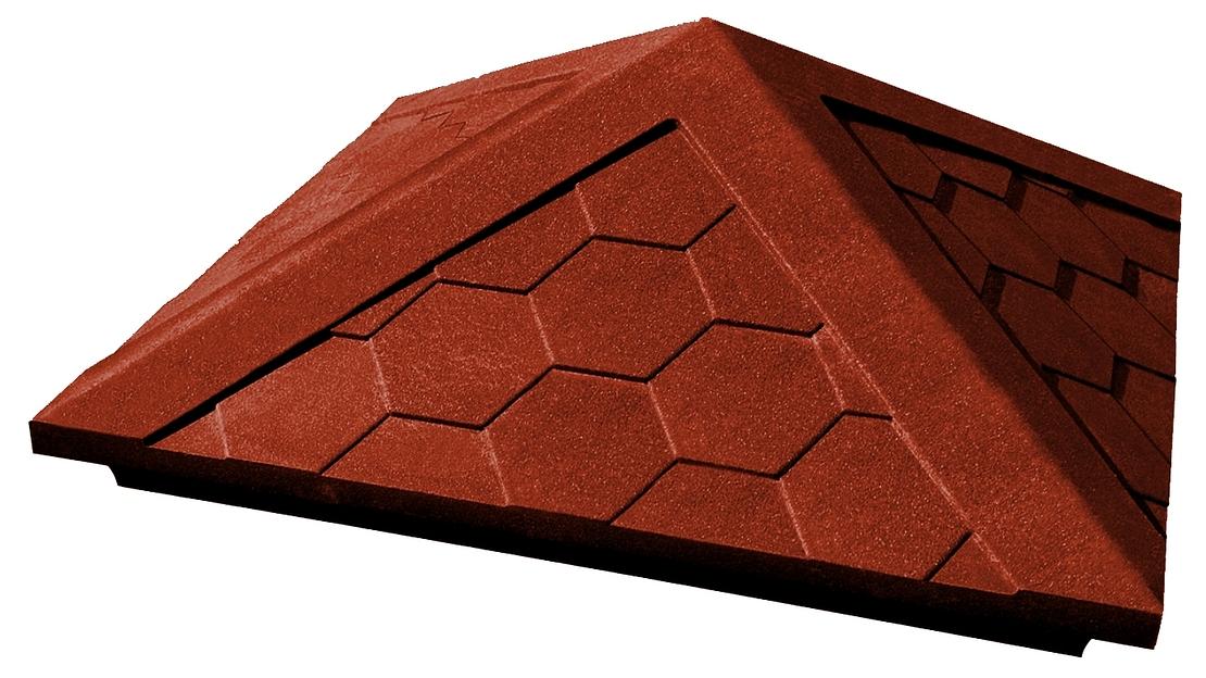 Колпак на заборный столб полимерно-песчаный на 2 кирпича - кирпичный фото 1