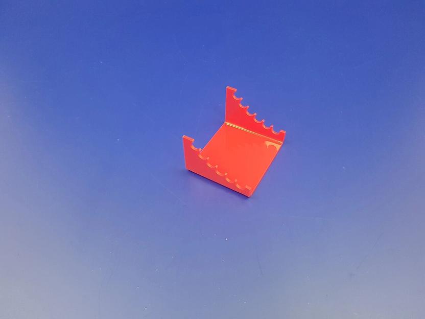 Подставка для ручек карандашей кистей 6 секции (горка радиус, цвет красный) фото 4