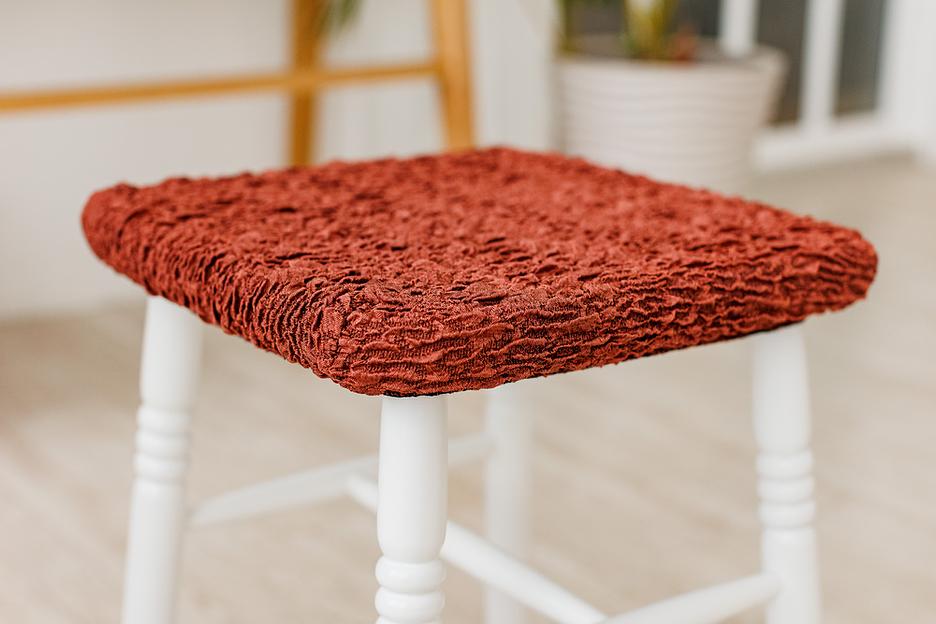Чехол на табурет Чехлы&Пледы «Виктория» терракотовый (2 шт) ОПТ фото 3