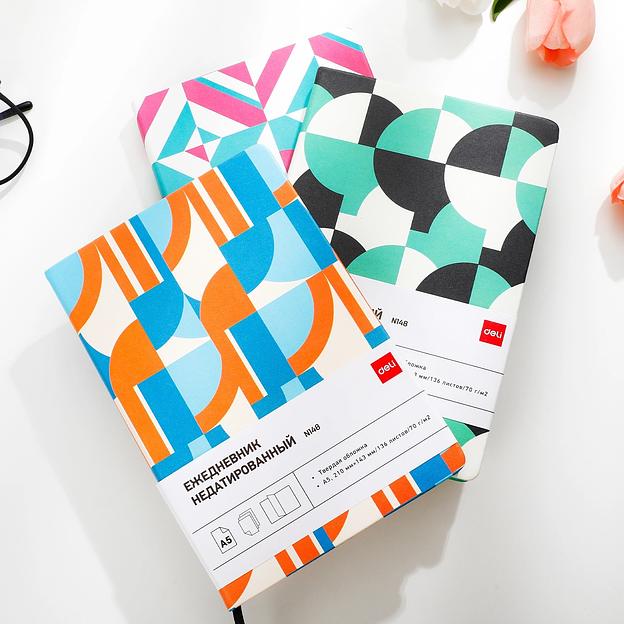 Ежедневник Deli COLORING CN148 A5 обложка картон 136стр. зеленый фото 10