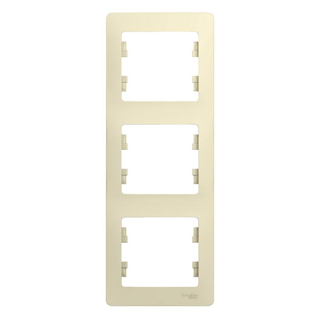 Systeme electric GSL000207 GLOSSA 3-постовая РАМКА, вертикальная, БЕЖЕВЫЙ фото 3