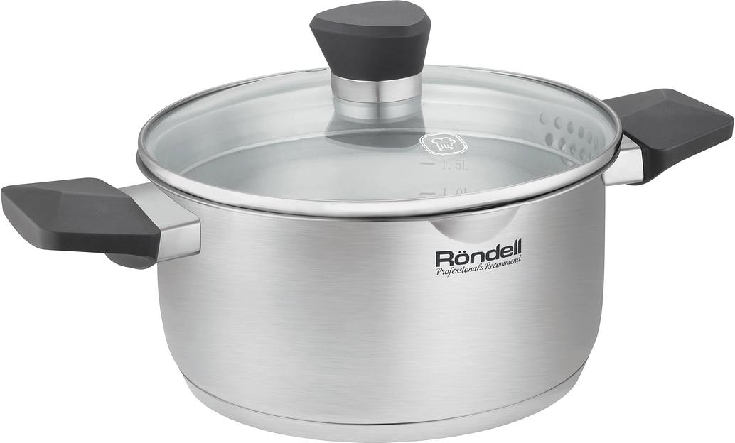 Кастрюля Rondell Strike Grey Ultra RDS-1949 4.8л. d=24см (с крышкой) стальной фото 1