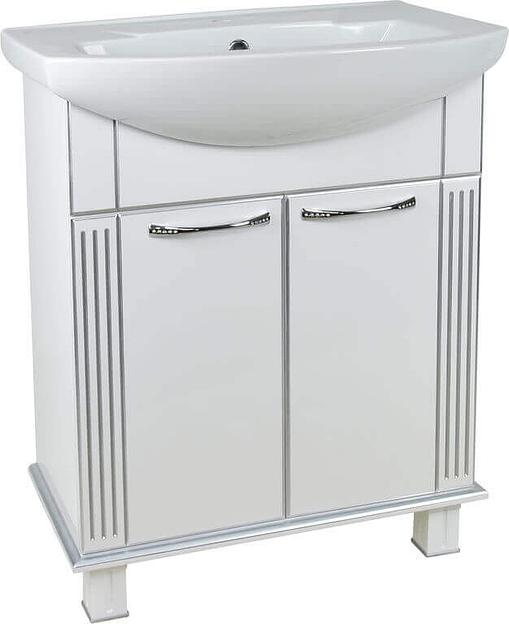 Тумба Аттика 75 DORATIZ 9912.317, белая патина серебро, под умывальник фото 1