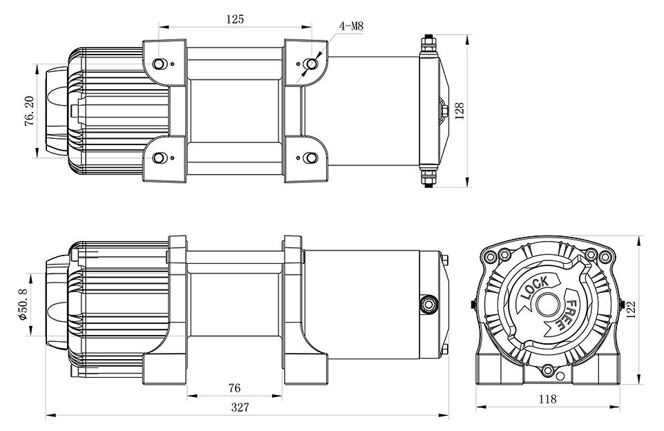 Лебедка для квадроцикла 12В 3500 lbs стальная ОПТ фото 2