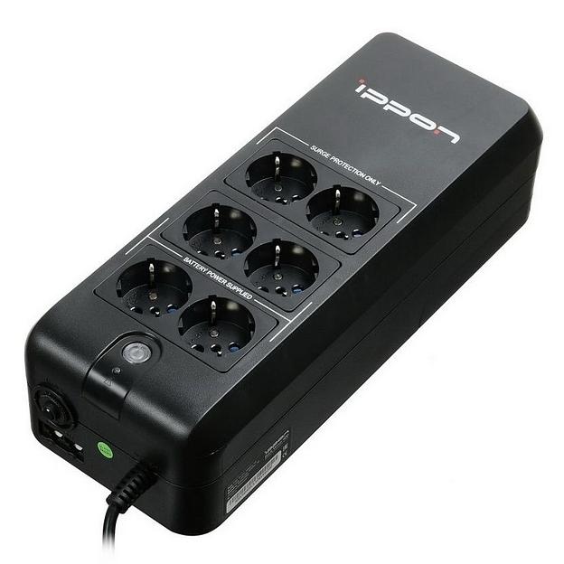 Источник бесперебойного питания Ippon Back Verso 600 300Вт 600ВА черный фото 2