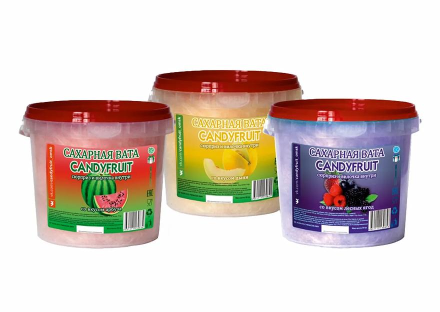 Сахарная вата «CANDYFRUIT» с сюрпризом ассорти, 50 гр/6 шт ОПТ фото 1