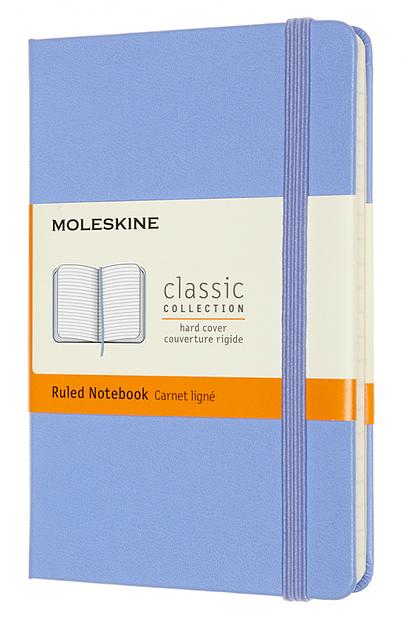 Блокнот Moleskine CLASSIC MM710B42 Pocket 90x140мм 192стр. линейка твердая обложка голубая гортензия фото 1