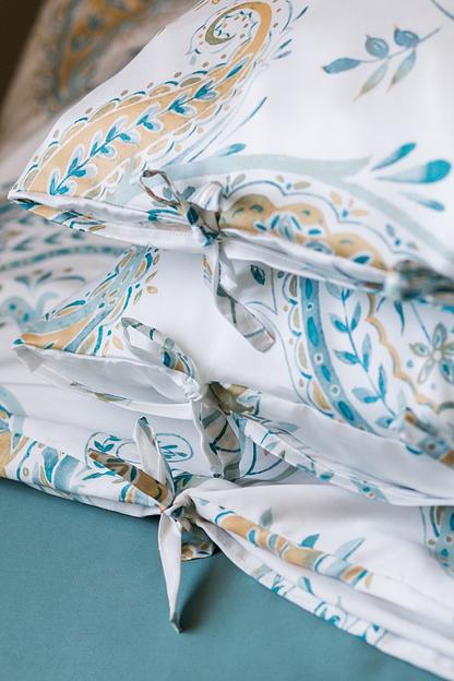 Пододеяльник 1,5 спальный, наволочка ПЕЙСЛИ 150x200/50x70, индийский огурец, сатин, лиоцелл KL-60353291 фото 3