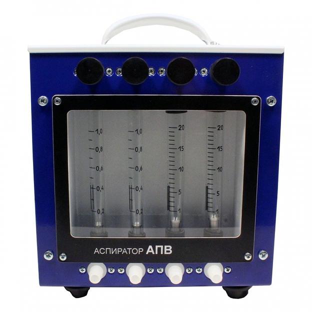 АПВ 4 (старое обозначение АПВ 4-12/220В-40) аспиратор четырёхканальный автоматический для отбора разовых проб воздуха переносной фото 1