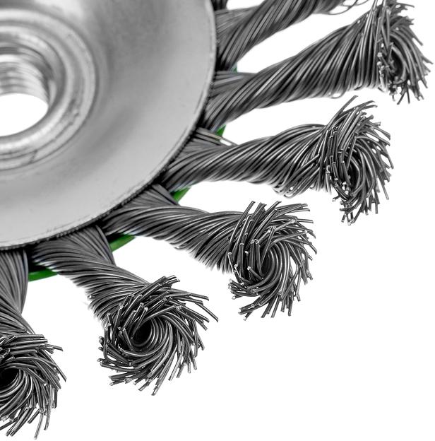 Щетка для УШМ, 125 мм, М14, Тарелка, крученая проволока 0,5 мм// Сибртех фото 5