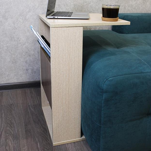 Столик журнальный придиванный Wood&Stone «Малави» дуб поненте 42×42×65 см фото 5