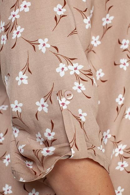 Туника штапель  4117/08/Бежевый, белый  фото 2