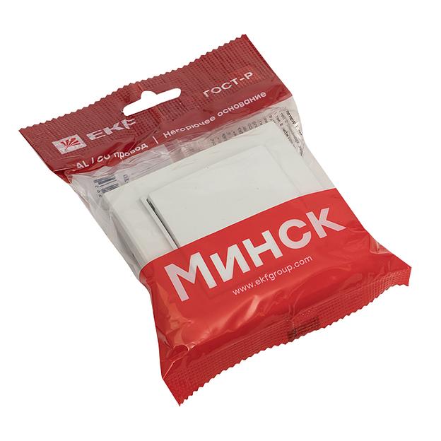 EKF ERV10-021-10 Минск Выключатель 1-клавишный СП,10А, белый EKF Basic фото 2